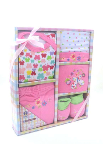 Coffret vêtements bébé rose (0-3 mois)