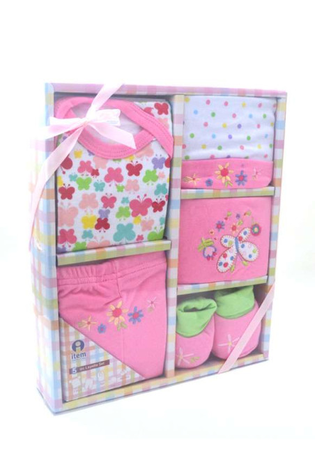 Coffret vêtements bébé rose (0-3 mois)