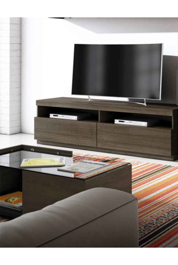 Meuble TV graphite/chêne 180cm