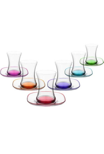 Set de 12 verres de thé ZEN coloré au fond