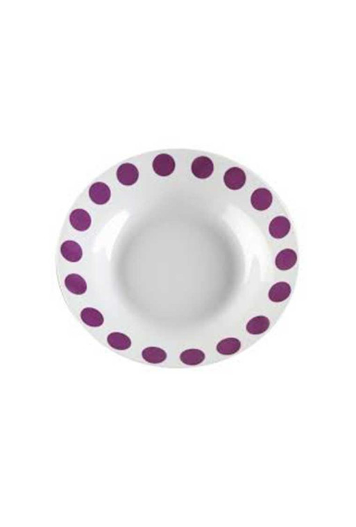 Set 6 assiettes creuses violet en porcelaine