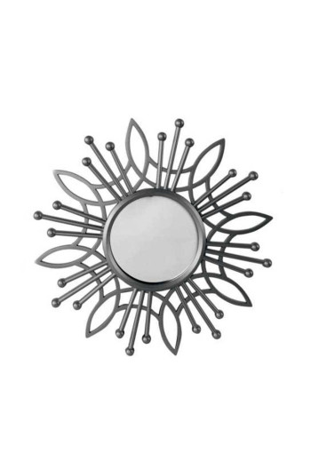 Miroir mural forme de soleil 40cm argent