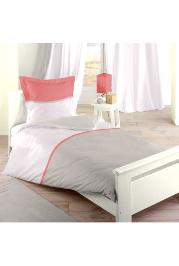 Housse de Couette corail BICOLOR single 140 x 200 cm