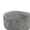 Set de 2 supports pot de fleurs gris en ciment effet vieilli 21x10 cm