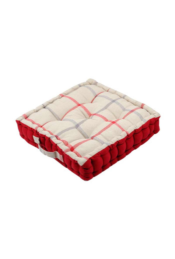 Coussin de sol PURPY rouge en coton 45 x 45 x 10 cm