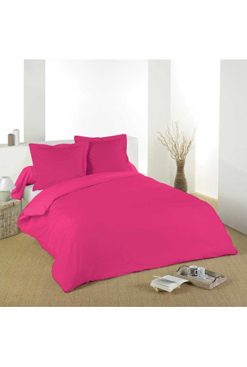 Housse de couette coton UNI fushia 260 x 240cm