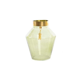 Vase vert GOLDEN CHIC en verre 14,5X18,5 cm
