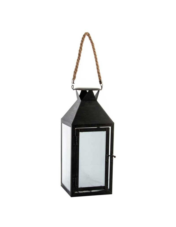 Lanterne LED noir en métal 12X30,5 cm