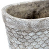 Set de 2 supports pot à fleurs ovales COQUILLAGE en ciment 28,8X11,5X10,5 cm