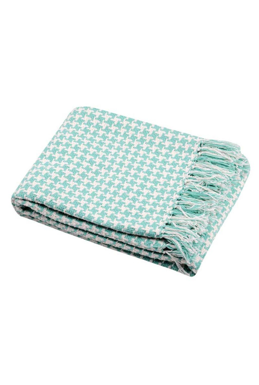 Plaid PICTAVE turquoise 130x150 cm coton