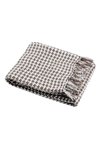 Plaid PICTAVE taupe 130x150 cm coton