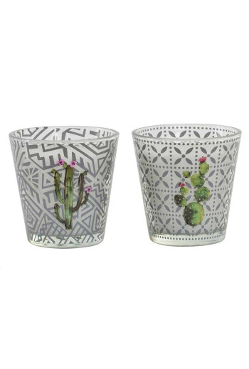 Bougie parfumée en VERRE IMPRIME CACTUS