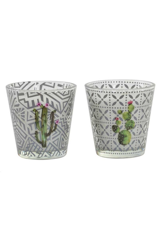 Bougie parfumée en VERRE IMPRIME CACTUS Bougie parfumée en VERRE IMPRIME CACTUS