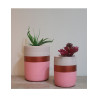 Set de 2 pots cylindre  rose