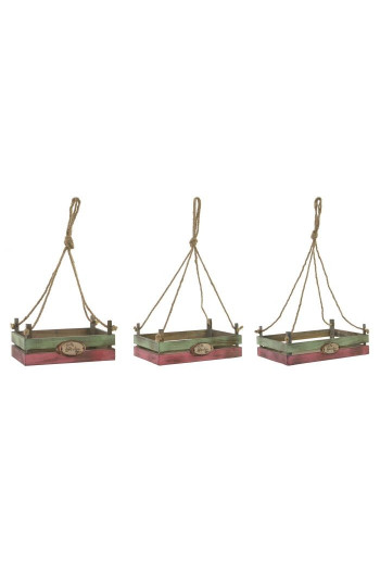 Set de 3 SUPPORT POT JARDIN en BOIS 33X33X13 cm