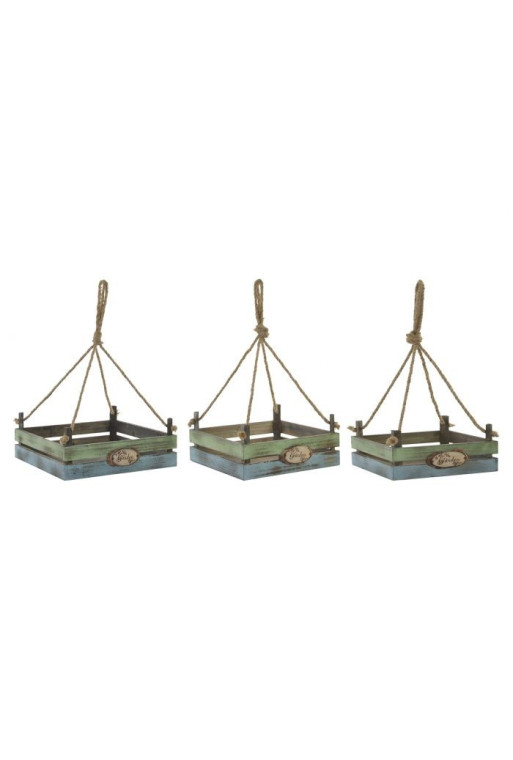 set de 3 SUPPORT POT FLEURS en BOIS 33X33X13 cm