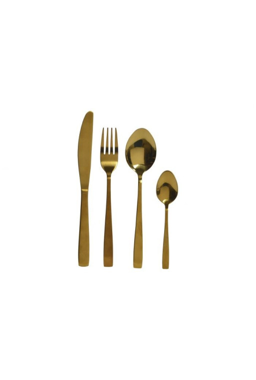 Set de 16 Couverts DORÉ en INOX