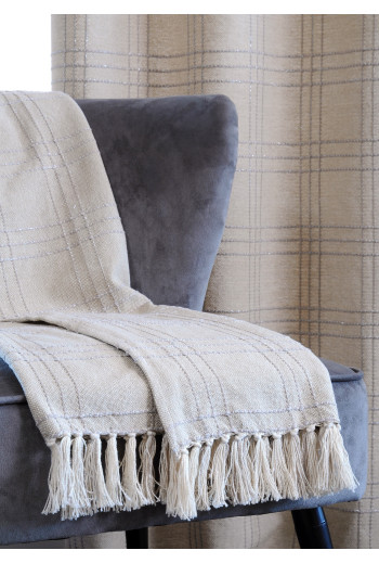 Plaid GLARIS naturel 125x150 cm 100% coton