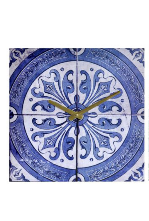 PENDULE CARRELAGE BLEU EN MDF 30X1X30 cm