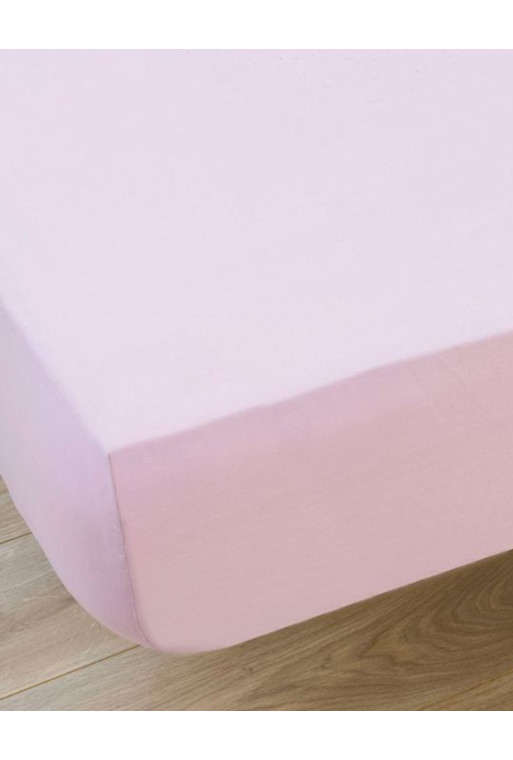 Drap housse 100% coton en rose 260x240 cm