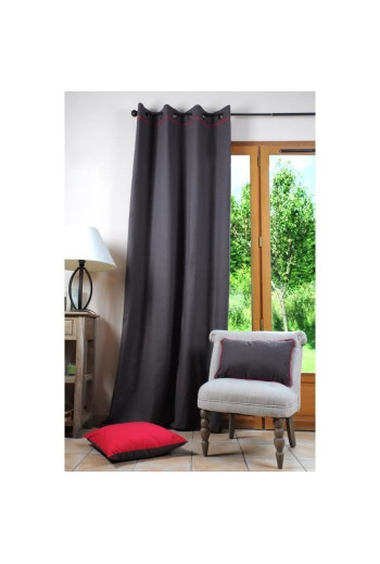 Rideau DUO 135 x 250 cm GRIS et FUCHSIA