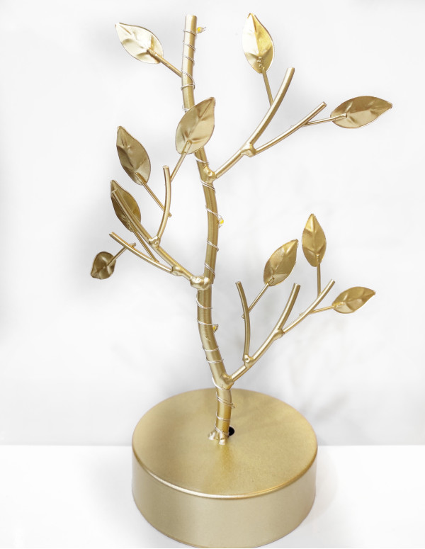 Décoration à poser forme arbre en doré 24x17 cm