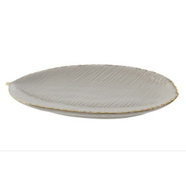 Plateau vide-poche ovale FEUILLE en porcelaine 20X9X2 cm