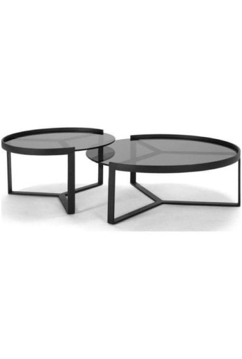 Set de 2 tables DIAMANT en noir