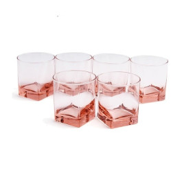Set de 6 verres CARREE ROSE petit modèl