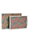 Set de 2 plateaux  tropical en bois bambou 40x30x6 cm
