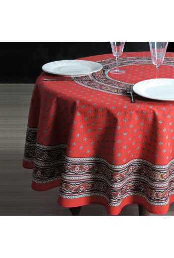 NAPPE GALON ENDUIT DIAM EN ROUGE  175 CM