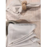 Nappe beige en lin + set de 6 serviettes en gris