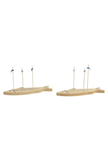 SET DE 2 PLANCHES  APARTIVE FORME POISSON  EN BOIS 27X8,5X14,5 cm