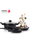 Set Batterie de cuisine Vivant 4 pcs Fagor en alu noir