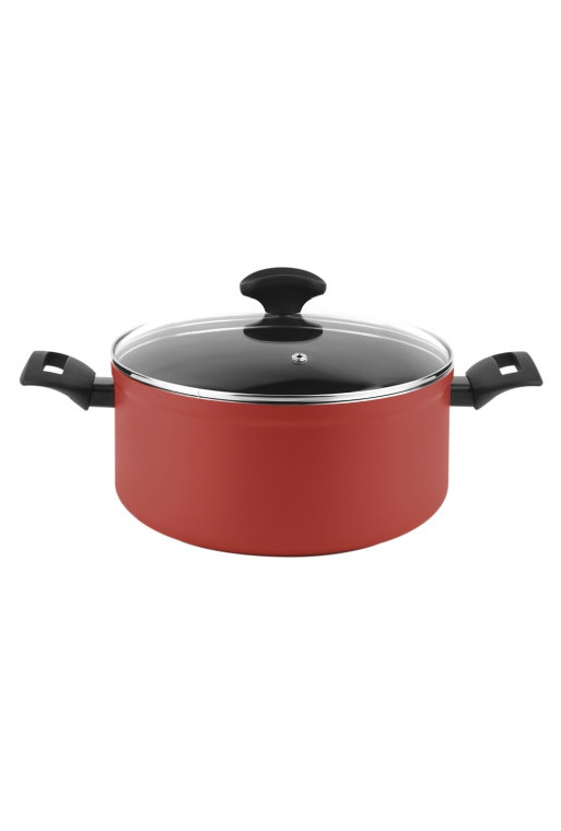 Casserole Maxima Rouge ave couvercle 24 cm