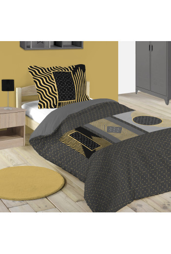 Housse de couette BRISTOL HC 140X200 cm + 1 Taie d'oreiller  63X63  cm 100% COTON