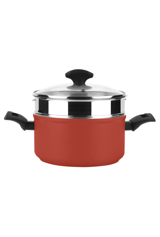 Marmite cuisson vapeur Maxima Rouge 20 cm