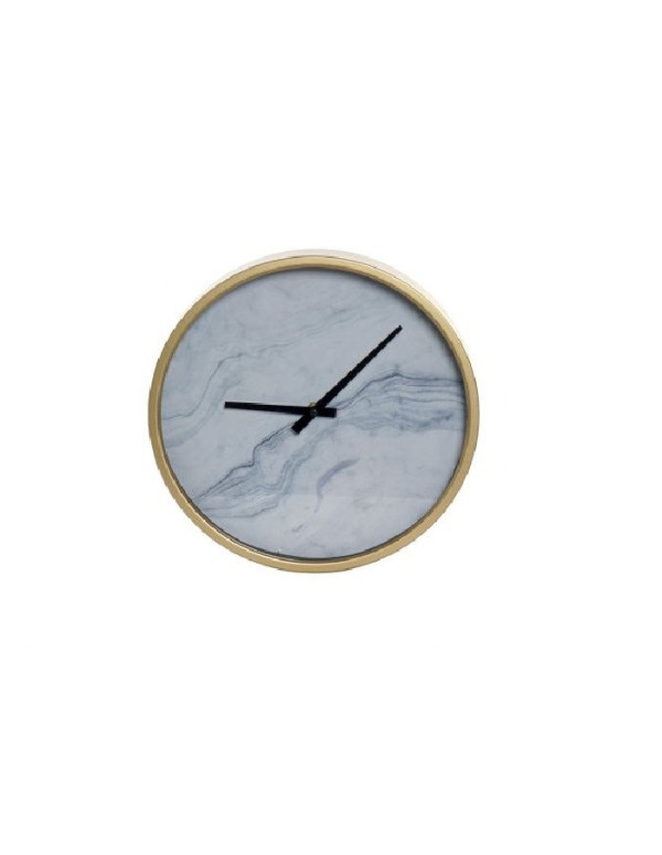 Horloge effet marbre en bleu  30X6X30 cm