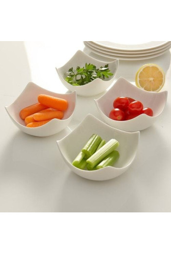 SET DE 3 BOLS  ATALAYA EN BLANC 9,7X9,7X5,3 CM