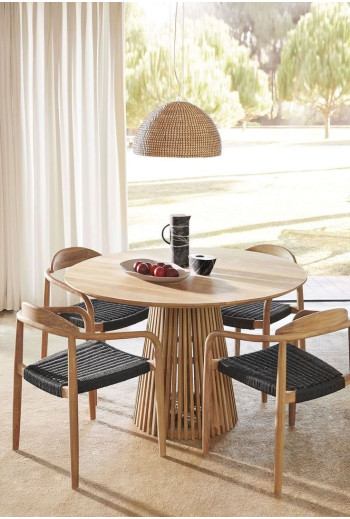 Table salle à manger ronde D 1 m H75 cm en bois