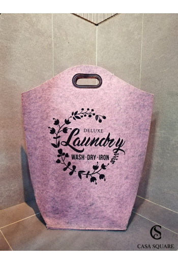 PANIER A LINGE LAUNDRY EN ROSE 52X25X60 cm