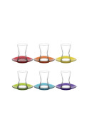 Set de 12 verres de thé DERINE coloré au fond