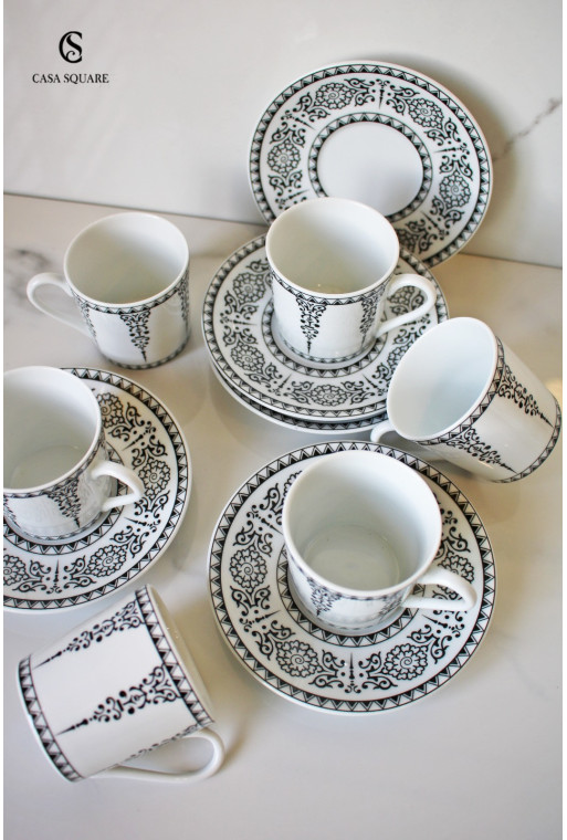 SERVICE A CAFE 12 PIECES EN PORCELAINE BYZANCE