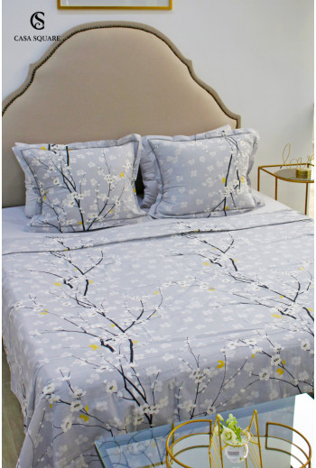 Parure de lit 2 places  Marguerite gris